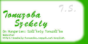 tonuzoba szekely business card